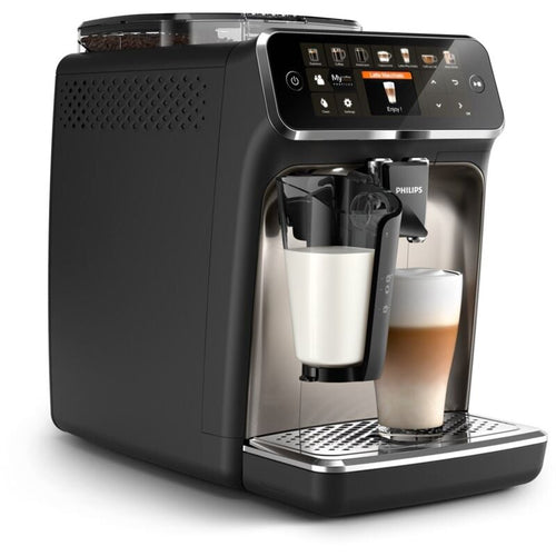Philips Kaffeevollautomat EP5447/90 Serie 5400 - LatteGo Milchsystem, 12 Kaffeespezialitäten, Keramikmahlwerk - Chrom
